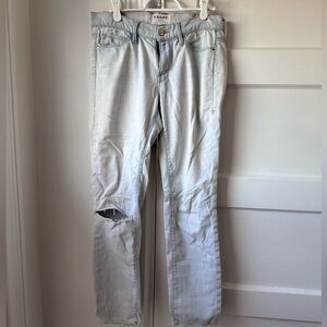 Frame Denim Le Skinny de Jeanne light wash distressed jeans, size 27